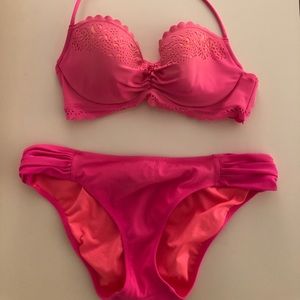 Victoria’s Secret Hot Pink Bikini - 32C, M
